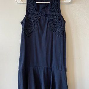 Loft Navy - Petite Floral Lace Flippy Dress